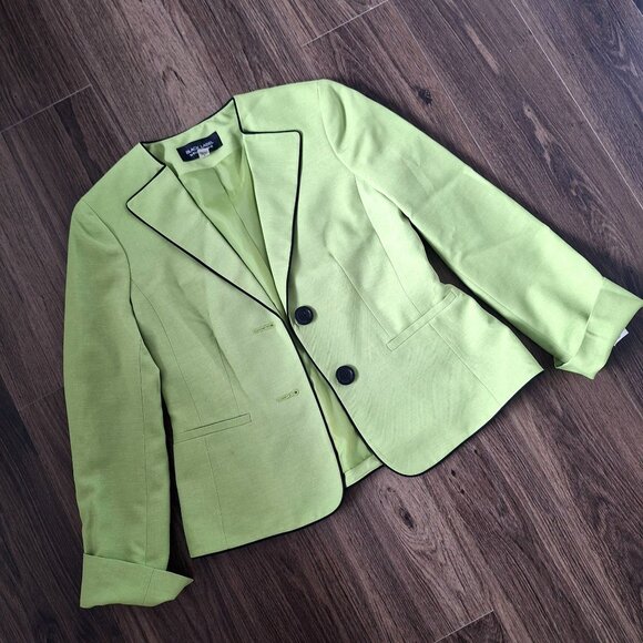 NWT Evan Picone Black Label Green Blazer Size 4 Formal Preppy Office - Picture 2 of 7
